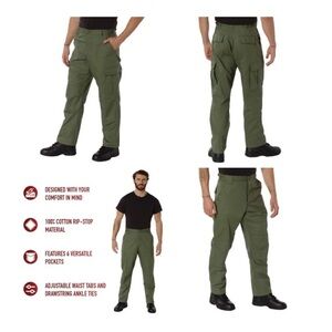 Rothco B.D.U. 100% Cotton Rip-Stop Cargo Pants - Olive Drab